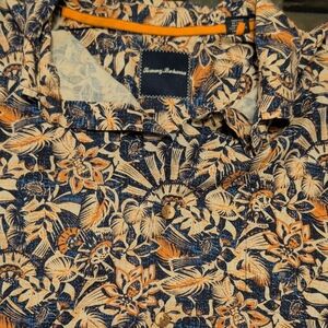 Tommy Bahama Men's Tropical Floral Shirt - Navy and Tan